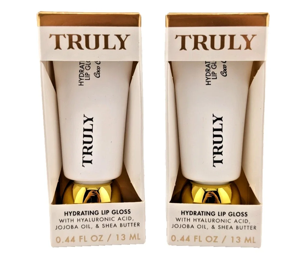2x Truly Coco Cloud Hydrating Lip Gloss with Hyaluronic Acid & Shea Butter